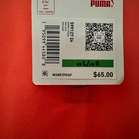 NWT-Puma Gamer Golf 1/4 Zip- men's large - Picture 3 of 3